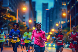 Maratona noturna em grupo