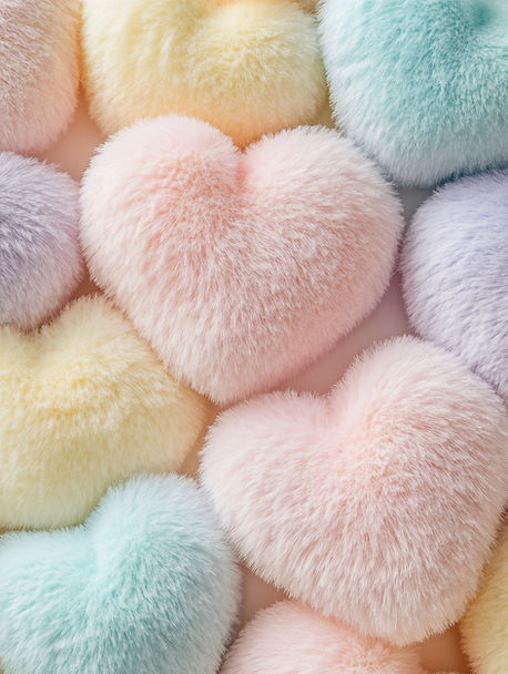 Coussins à cœur flou