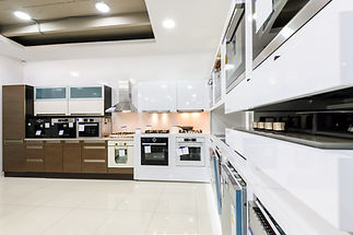 Modern luxury hi-tek black and white kitchen interior, clean design
