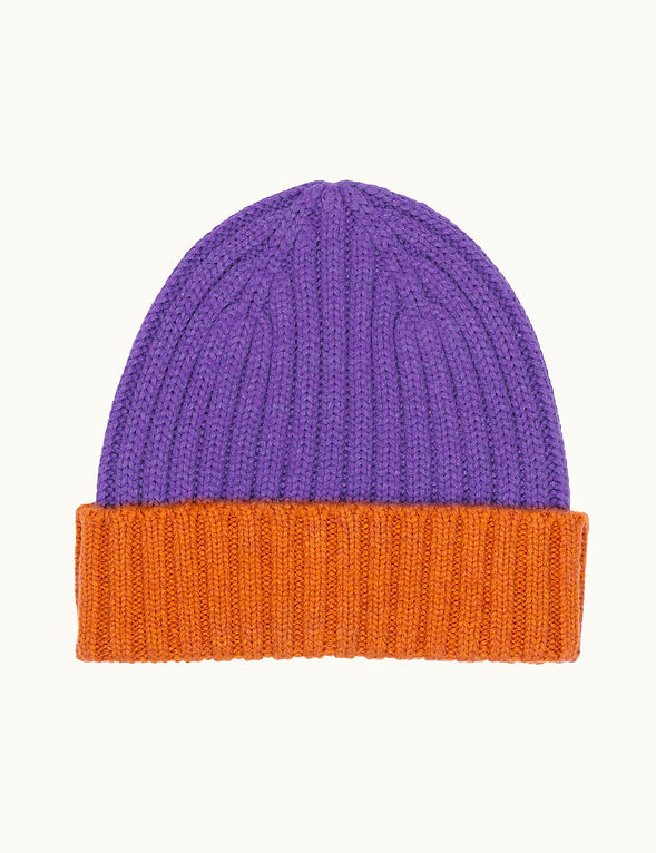 Bonnet violet et orange