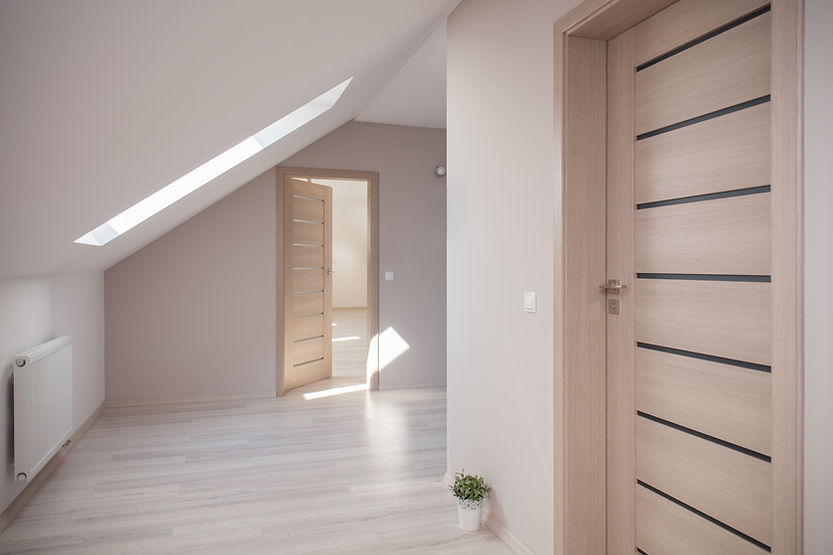 Beige room at the attic