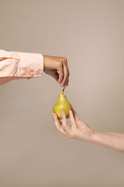 Hands Holding Pear
