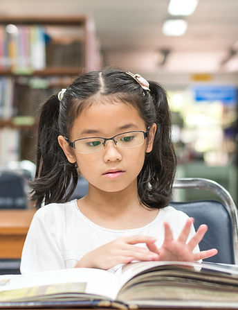 A girl in a library