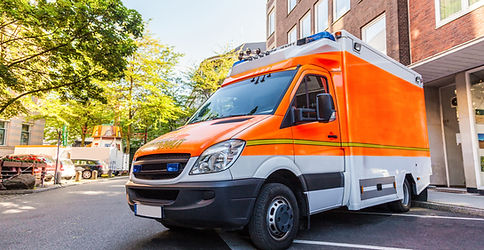 Orange Ambulance Van