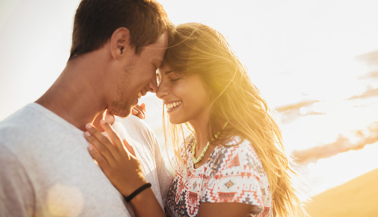 Amour au coucher du soleil