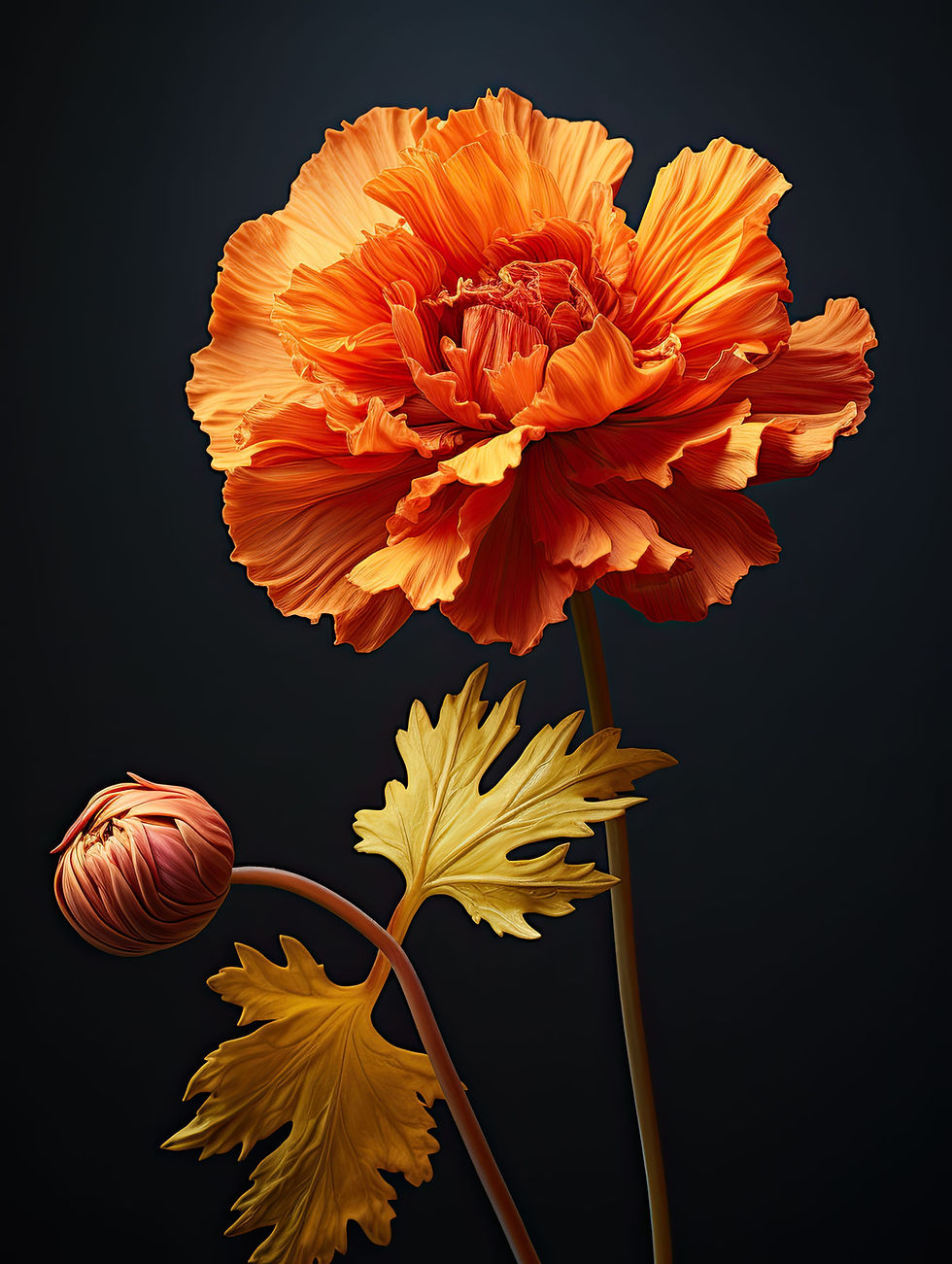 Gros plan d'une fleur orange