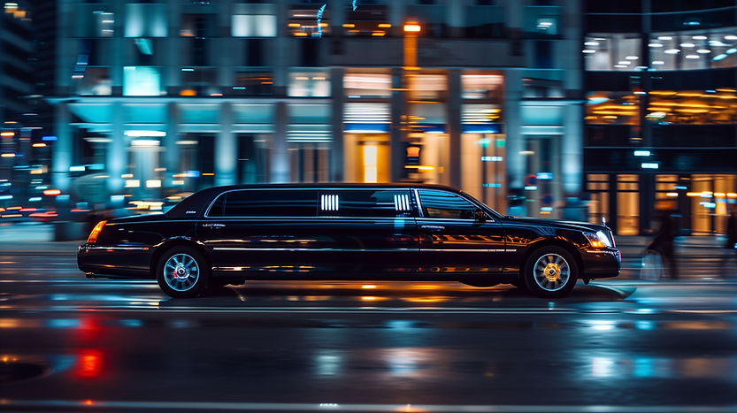 Limousine in City Street