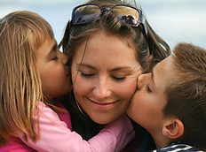 Mother with her Two Kids