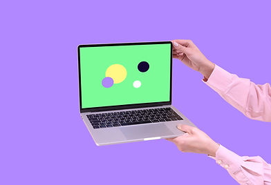 Laptop with Illustrated Background