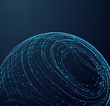 Earth abstract with multiple dots connected