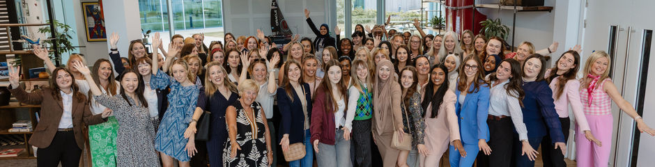 A group of women in aviation. 