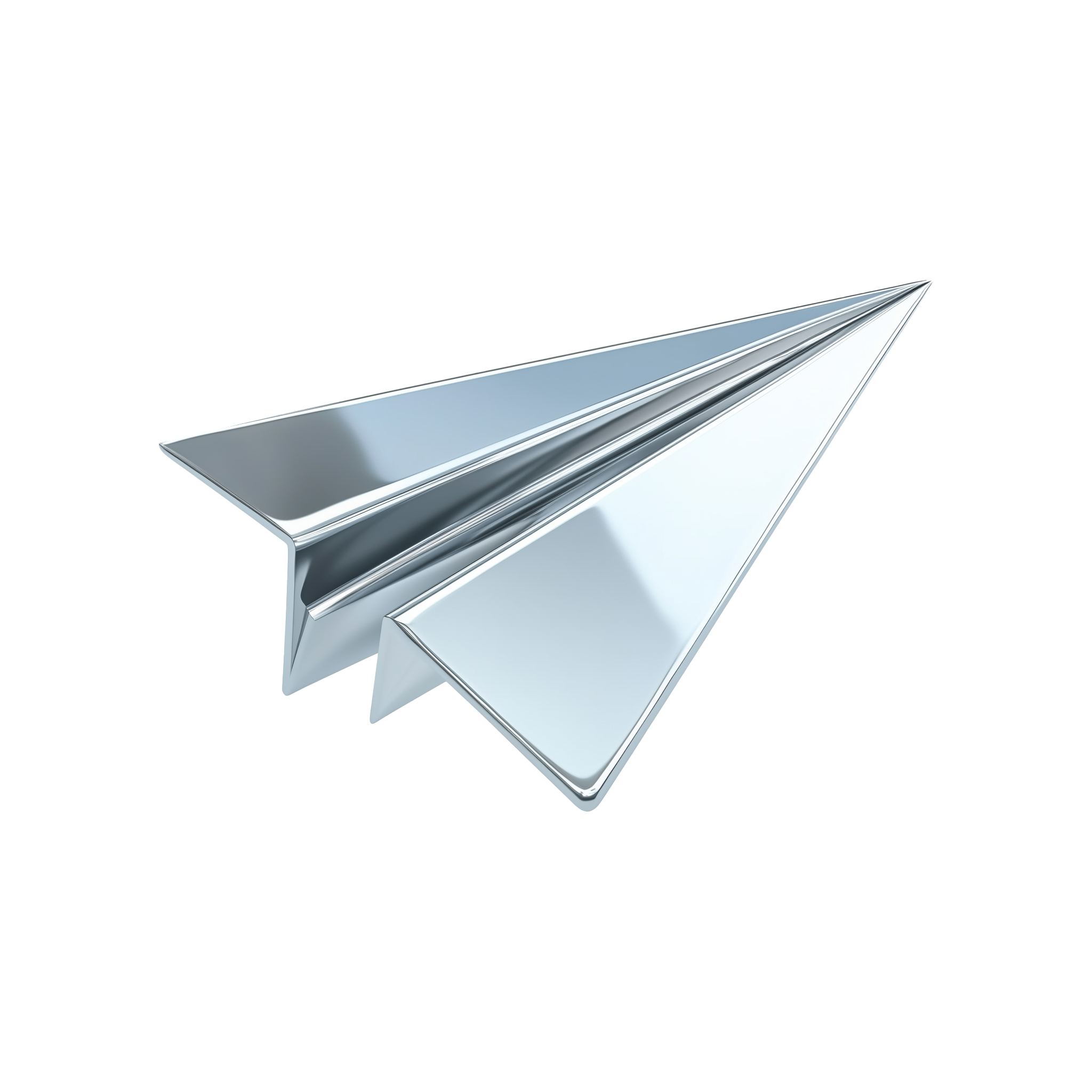 Silver paper airplane