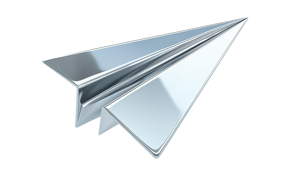 Silver paper airplane