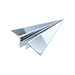 Silver paper airplane
