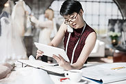 Fashion designer at work
