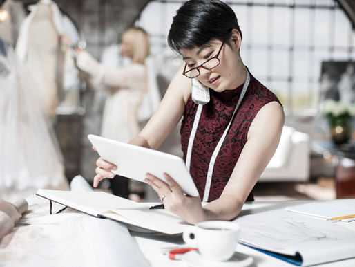 Woman in garment making and manufacturing
