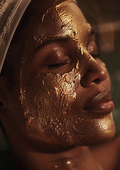 Masque facial doré