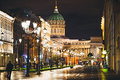 Казанский собор ночью
