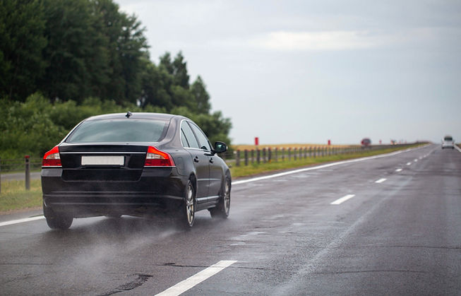 Car on Wet Road