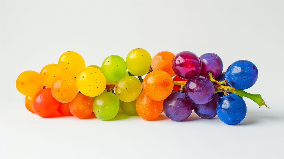 Composizione di uva colorata