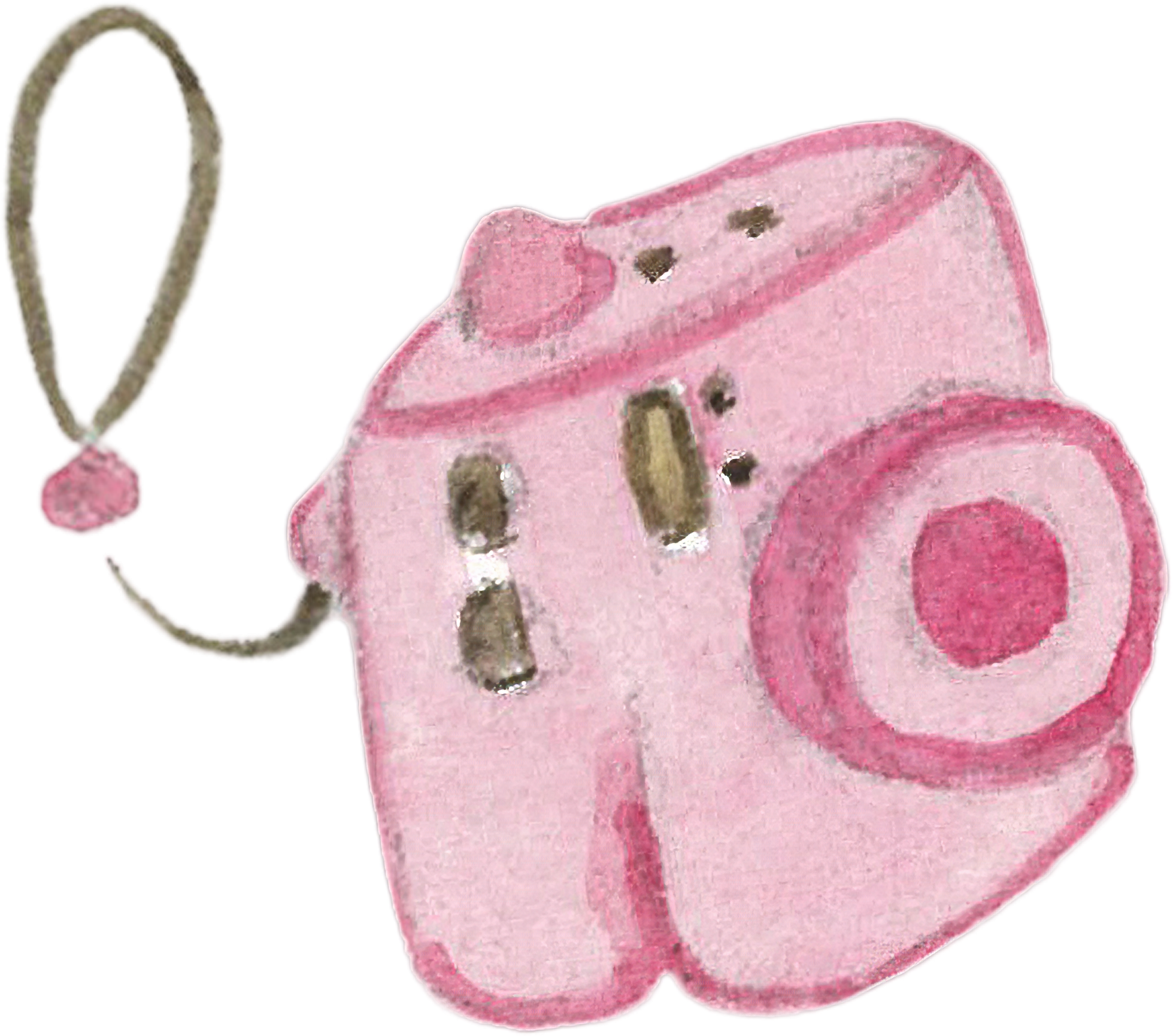 핑크 수채화 카메라