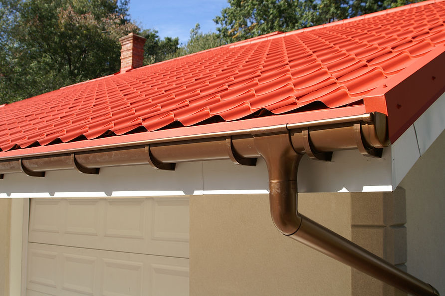 Close-up of a gutter system