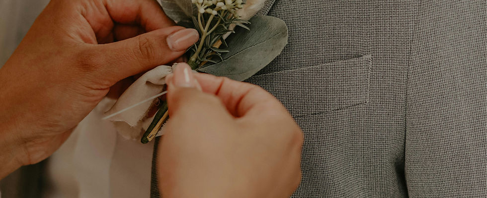 Wedding Boutonniere Pinning
