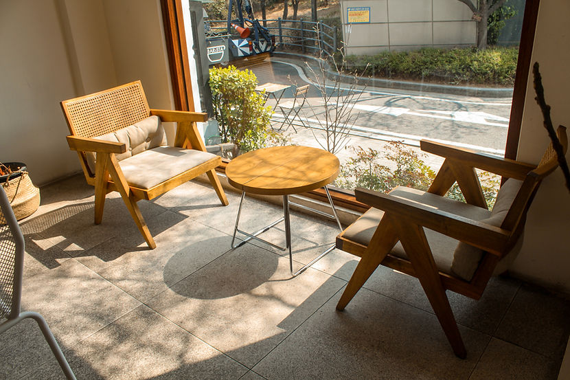 Empty Table And Chair In Coffee Shop
