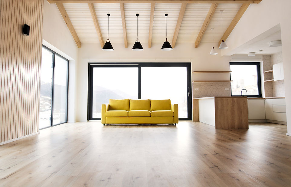 A yellow sofa in home interior