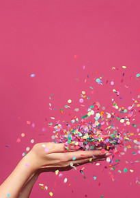 Farbenfroher Konfetti-Moment