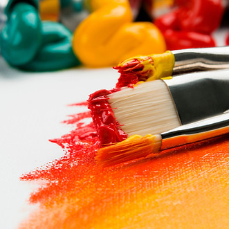 Paint Brushes with Paint on Them
