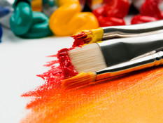 Paint Brushes with Paint on Them