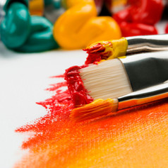 Paint Brushes with Paint on Them