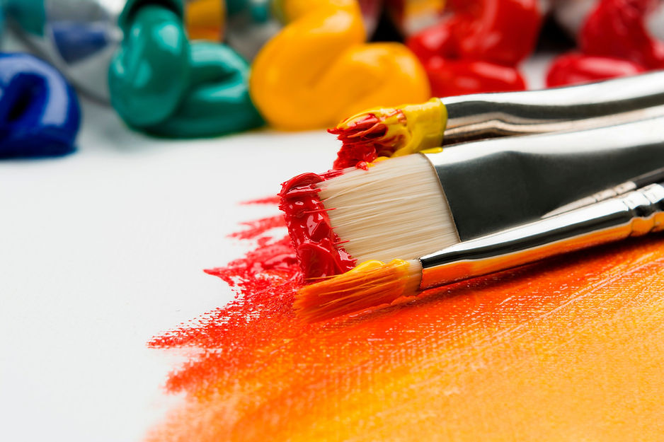 Paint Brushes with Paint on Them