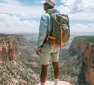 Man Hiking in Canyon