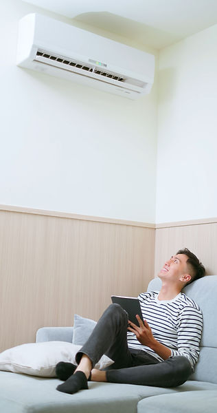 Man Using Air Conditioner