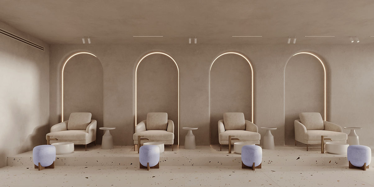 Minimalist spa lounge chairs