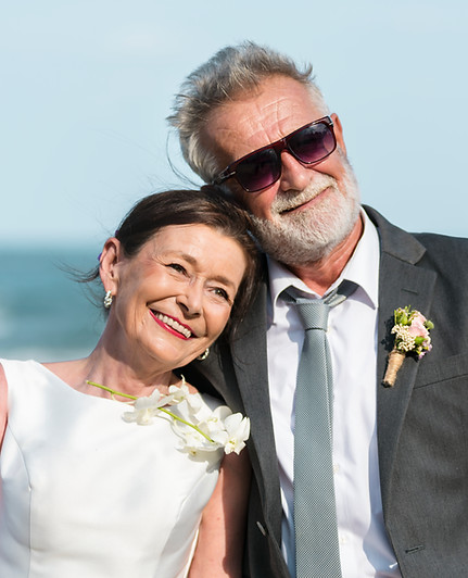 Smiling couple at beach