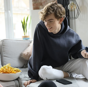 Man Relaxing With Snacks