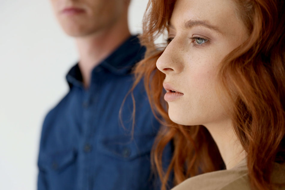 Pensive Redheaded Woman
