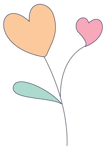 Heart flower graphic 4