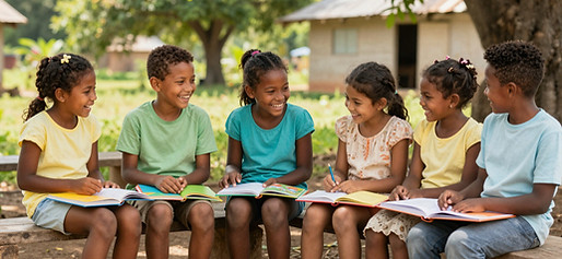 Group of Children Reading