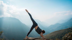 Yoga on cliff