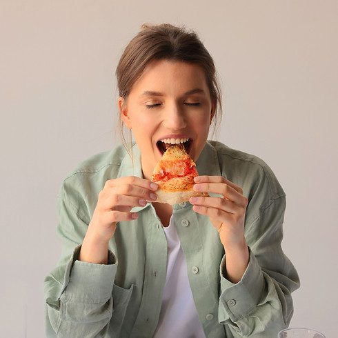 Eating Pizza