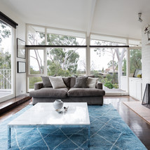 Sunroom with Blue Rug