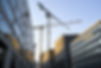 Cranes with buildings