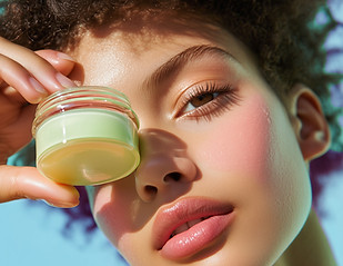 Woman Holding Cream