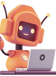 Smiling Robot with Laptop