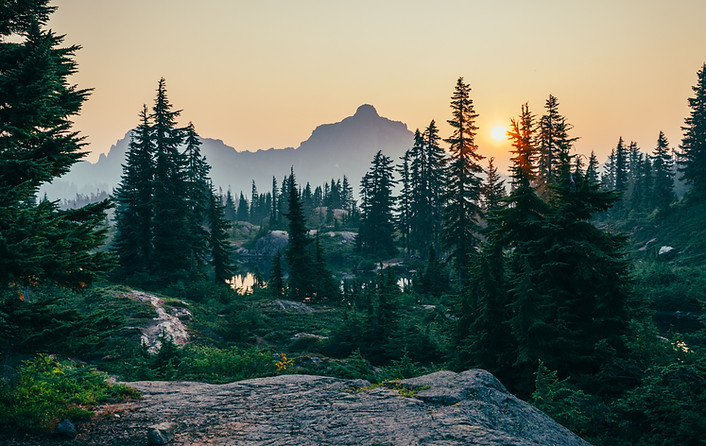 Mountain Forest Sunset