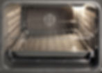 The inside of a stove oven